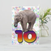 Invitation à la fête d'anniversaire 10, avec des é (Debout devant)