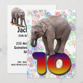 Invitation à la fête d'anniversaire 10, avec des é (Devant / Derrière)