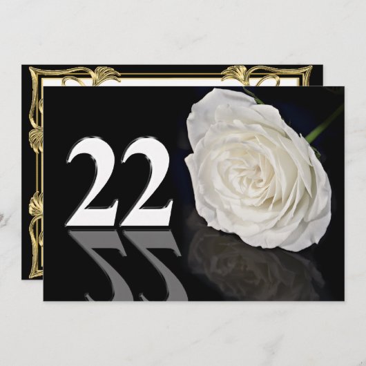 Invitation à la fête d'anniversaire 22 ans (Devant / Derrière)