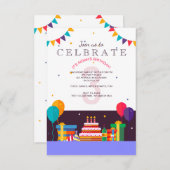 Invitation à la fête d'anniversaire "3" (Devant / Derrière)
