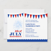 Invitation à la fête d'anniversaire 4 juillet enfa (Devant)