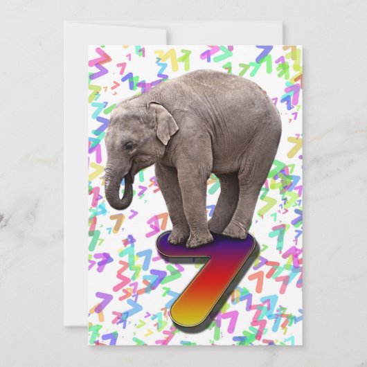 Invitation à la fête d'anniversaire 7, avec des él (Devant)