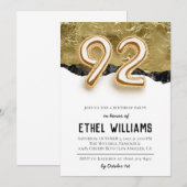Invitation à la fête d'anniversaire 92 ans (Devant / Derrière)