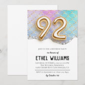 Invitation à la fête d'anniversaire 92 ans (Devant / Derrière)