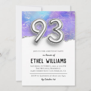 Invitation à la fête d'anniversaire 93 ans