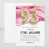 Invitation à la fête d'anniversaire 93 ans (Devant / Derrière)