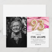 Invitation à la fête d'anniversaire 93 ans (Devant / Derrière)