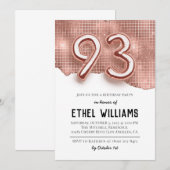 Invitation à la fête d'anniversaire 93 ans (Devant / Derrière)