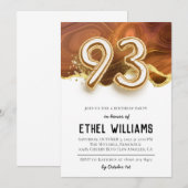 Invitation à la fête d'anniversaire 93 ans (Devant / Derrière)