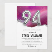 Invitation à la fête d'anniversaire 94 ans (Devant / Derrière)