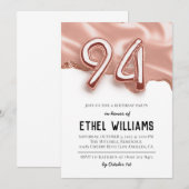 Invitation à la fête d'anniversaire 94 ans (Devant / Derrière)