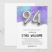 Invitation à la fête d'anniversaire 94 ans (Devant / Derrière)
