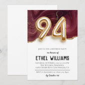 Invitation à la fête d'anniversaire 94 ans (Devant / Derrière)