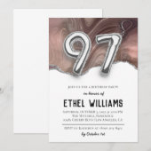 Invitation à la fête d'anniversaire 97 ans (Devant / Derrière)