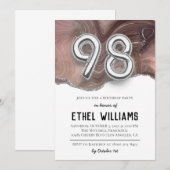 Invitation à la fête d'anniversaire 98 ans (Devant / Derrière)