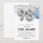 Invitation à la fête d'anniversaire 98 ans (Devant / Derrière)