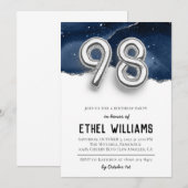 Invitation à la fête d'anniversaire 98 ans (Devant / Derrière)