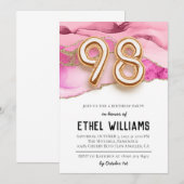 Invitation à la fête d'anniversaire 98 ans (Devant / Derrière)