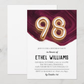 Invitation à la fête d'anniversaire 98 ans (Devant / Derrière)