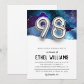 Invitation à la fête d'anniversaire 98 ans (Devant / Derrière)