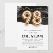Invitation à la fête d'anniversaire 98 ans (Devant / Derrière)