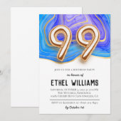 Invitation à la fête d'anniversaire 99 ans (Devant / Derrière)