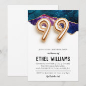 Invitation à la fête d'anniversaire 99 ans (Devant / Derrière)