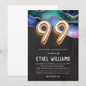 Invitation à la fête d'anniversaire 99 ans (Devant / Derrière)