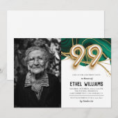Invitation à la fête d'anniversaire 99 ans (Devant / Derrière)