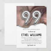 Invitation à la fête d'anniversaire 99 ans (Devant / Derrière)