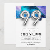 Invitation à la fête d'anniversaire 99 ans (Devant / Derrière)