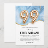Invitation à la fête d'anniversaire 99 ans (Devant / Derrière)