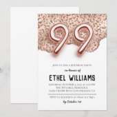 Invitation à la fête d'anniversaire 99 ans (Devant / Derrière)
