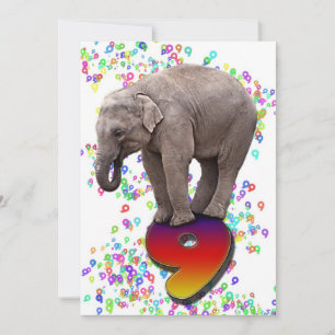 Invitation à la fête d'anniversaire 9, avec des él