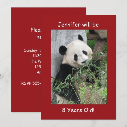 Invitation à la fête d'anniversaire, à deux côtés, (Devant / Derrière)
