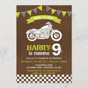 Invitation à la fête d'anniversaire à moto