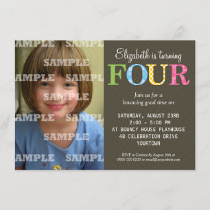Invitation à la fête d'anniversaire à quatre