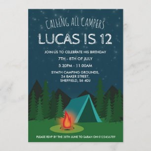 Invitation à la fête d'anniversaire à thème du cam