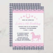 Invitation à la fête d'anniversaire à thème Pony (Devant / Derrière)