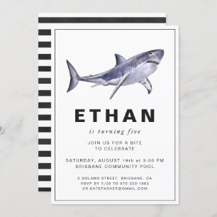 Invitation à la fête d'anniversaire à thème requin