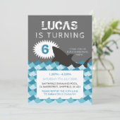 Invitation à la fête d'anniversaire à thème requin (Debout devant)