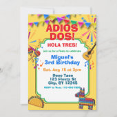 Invitation à la fête d'anniversaire Adios Dos, 3èm (Devant)
