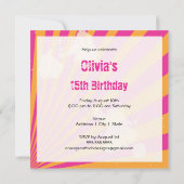 Invitation à la fête d'anniversaire Ado| Fille (Dos)