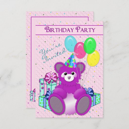 INVITATION À LA FÊTE D'ANNIVERSAIRE - AJOUTER L'ÂG (Devant / Derrière)