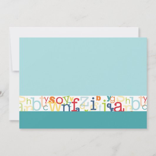 Invitation à la fête d'anniversaire Alphabet (Dos)