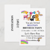 Invitation à la fête d'anniversaire Animaux & Arc- (Devant / Derrière)