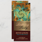 Invitation à la fête d'anniversaire Aqua Orange Sw (Devant / Derrière)