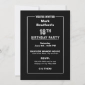 Invitation à la fête d'anniversaire - Argent et No (Dos)