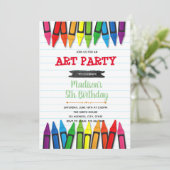 Invitation à la fête d'anniversaire Art crayon (Debout devant)