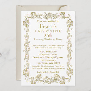 Invitation à la fête d'anniversaire Art Déco, Femm